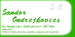 sandor ondrejkovics business card